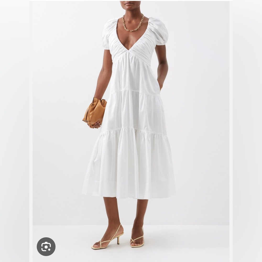 LA LIGNE
Plunge-neck cotton midi dress